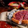 Pie with lingonberries and sour cream