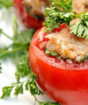 Step-by-step recipe with photos Appetizer stuffed tomatoes with cheese